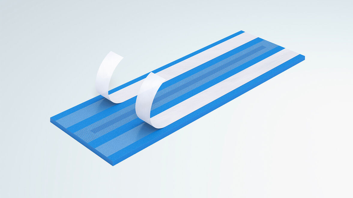 Die Schöck Tronsole Typ B zur akustischen Entkopplung des Treppenlaufs (Fertigteil- oder Ortbetontreppenlauf) an der Bodenplatte.