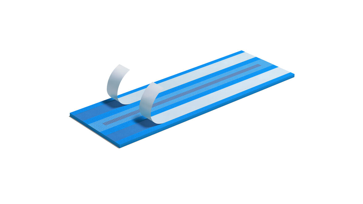 Mit der Schöck Tronsole Typ B lässt sich der Fußpunkt von Ortbeton- und Fertigteil-Treppenläufen auf die Bodenplatte trittschallgedämmt auflagern. Das Produkt trennt die Treppe vollflächig von der Bodenplatte, so dass die Gefahr von Schallbrücken minimier