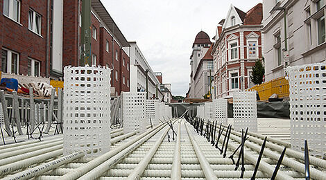 Der Einsatz von Glasfaserbewehrung gewährleistet den störungsfreien Betrieb der Weichenanlage