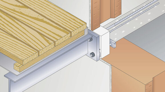 Rendering of concrete-to-steel connection