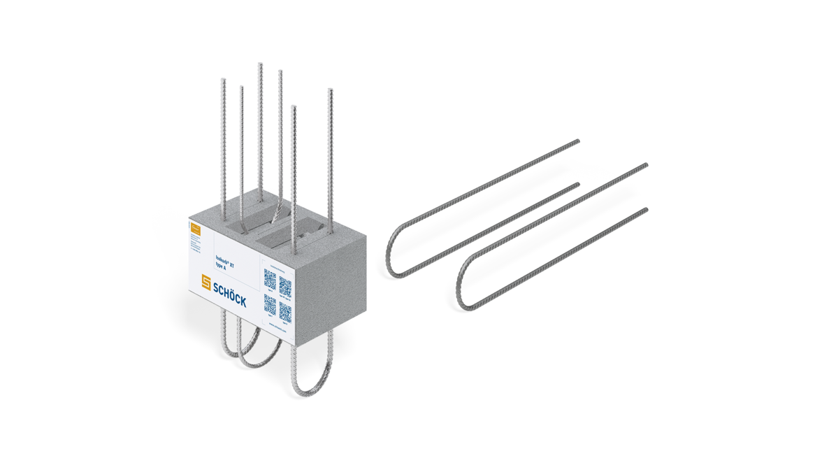 Schöck Isokorb® XT typu A: Element izolacji cieplnej stosowany przy attykach i balustradach