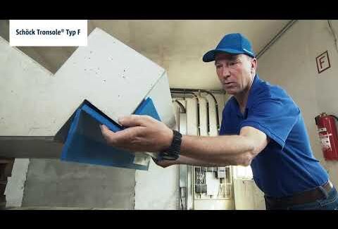 Schallbrückenfreier Einbau von geraden Fertigteil-Treppen