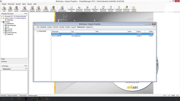 Planen mit Schöck Isokorb® - mb AEC Software Tutorial: Verwaltung von Berechnungen