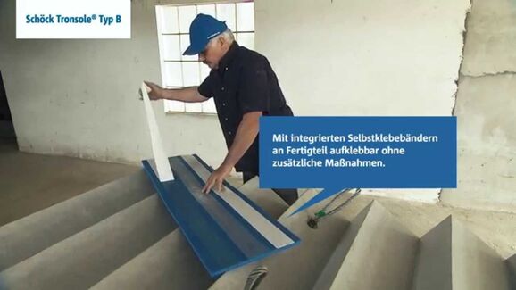 Schallbrückenfreier Einbau von geraden Fertigteil-Treppen