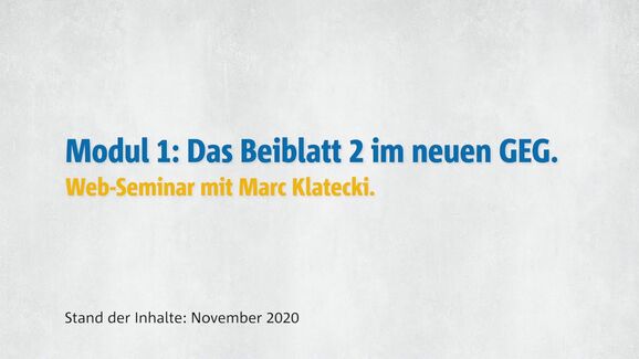 Schöck Web-Seminar Modul 1: Das Beiblatt 2 im neuen GEG [mit Marc Klatecki]