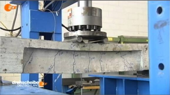 ZDF Bericht über Crash Test mit Glasfaserbewehrung Schöck Combar®