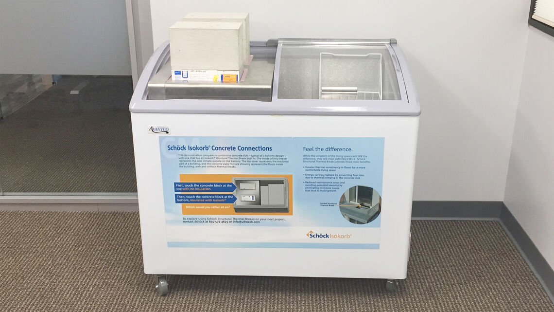 Schöck North America's structural thermal break freezer demo unit Schöck North America's structural thermal break freezer demo unit