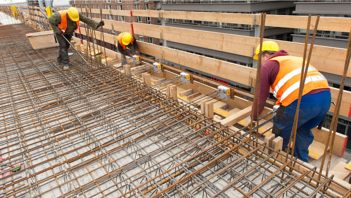 In den sechs Etagen des Gebäudes wurden ca. 300 Stück Isokorb® T Typ SK verbaut. Foto: Schöck Bauteile GmbH, Abdruck honorarfrei. In den sechs Etagen des Gebäudes wurden ca. 300 Stück Isokorb® T Typ SK verbaut. Foto: Schöck Bauteile GmbH, Abdruck honorarfrei.