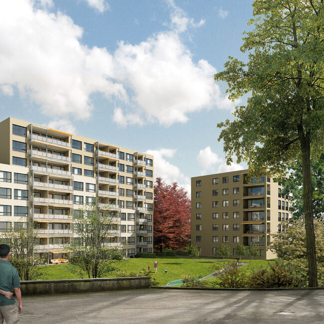 Standard Minergie P pour le Sevogelpark de Bâle grâce au raccordement des balcons et pergolas avec l'Isokorb® XT