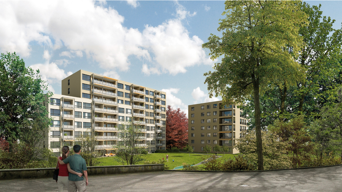 Standard Minergie P pour le Sevogelpark de Bâle grâce au raccordement des balcons et pergolas avec l'Isokorb® XT.  Standard Minergie P pour le Sevogelpark de Bâle grâce au raccordement des balcons et pergolas avec l'Isokorb® XT