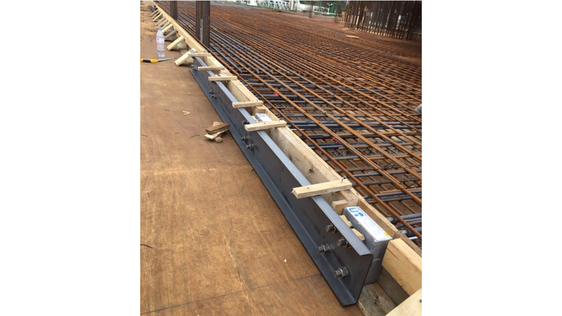 Isokorb® T type SK units accurately positioned using re-useable steel jigs Isokorb® T type SK units accurately positioned using re-useable steel jigs