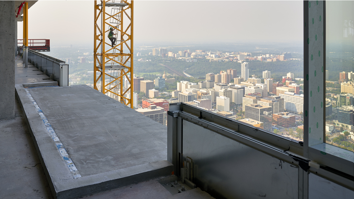 Structural thermal breaks cast into balconies at Stantec Tower in Edmonton, AB Structural thermal breaks cast into balconies at Stantec Tower in Edmonton, AB