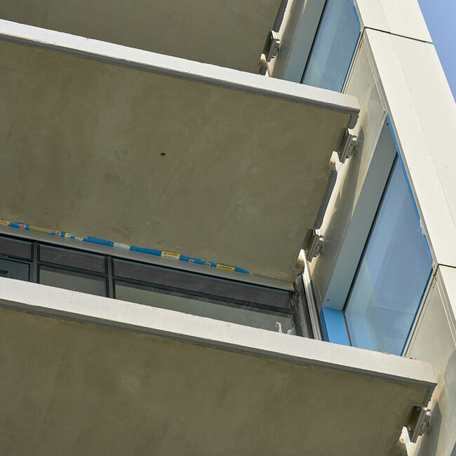 At Stantec Tower, the building envelope is insulated using Schöck Isokorb® structural thermal breaks.