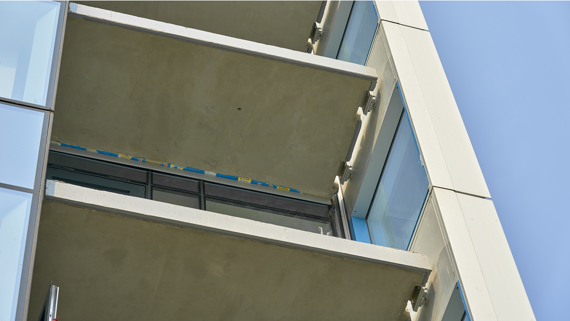 At Stantec Tower, the building envelope is insulated using Schöck Isokorb® structural thermal breaks. At Stantec Tower, the building envelope is insulated using Schöck Isokorb® structural thermal breaks.