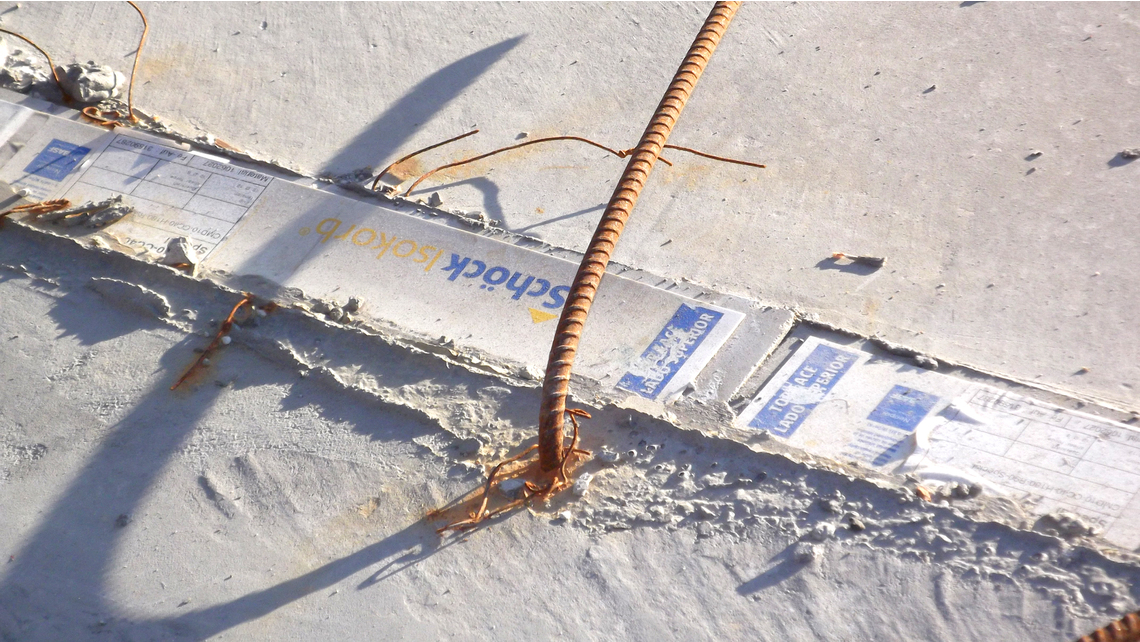 Isokorb® installed at balcony connection Isokorb® installed at balcony connection