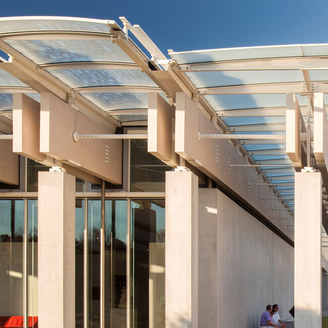 Canopy of Kimbell Art Museum in Fort Worth, TX