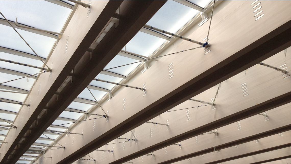 View from below canopy of Kimbell Art Museum in Fort Worth, TX View from below canopy of Kimbell Art Museum in Fort Worth, TX