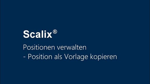 Scalix Tutorial Positionen verwalten   Position als Vorlage kopieren