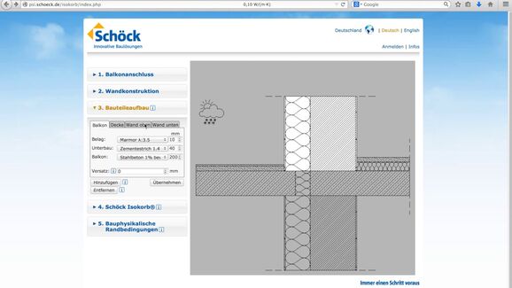 Der Schöck Wärmebrücken-Rechner.
