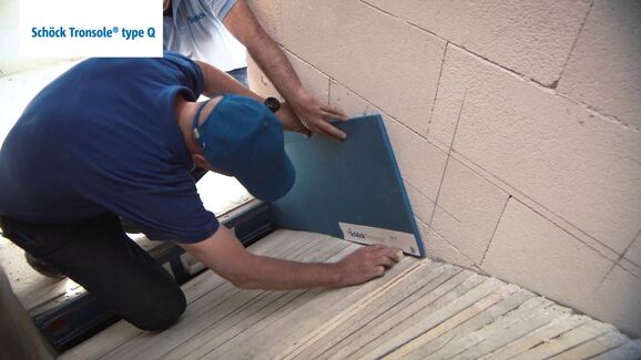 Volées hélicoïdales : montage Schöck​ Tronsole® type T, Q, L