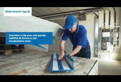 Volées droites préfabriquées : montage Schöck Tronsole® types BZ, B, L