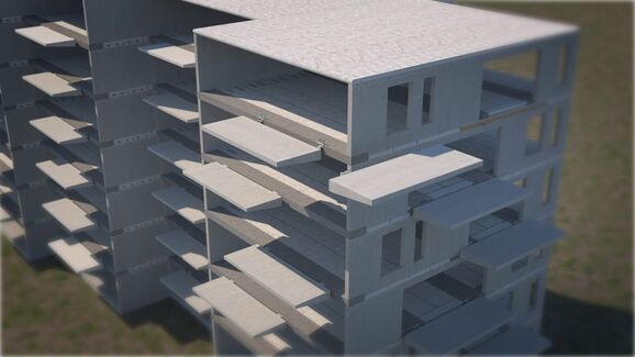 Prefab balkons aan kanaalplaatvloeren - Schöck & VBI