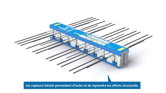 Traitement des ponts thermiques des balcons en ITE avec des rupteurs Schöck