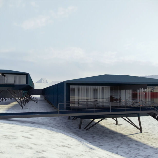 Architectural rendering of buildings at Comandante Ferraz Antarctic Station