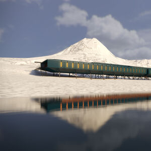 Architectural rendering of Comandante Ferraz Antarctic Station