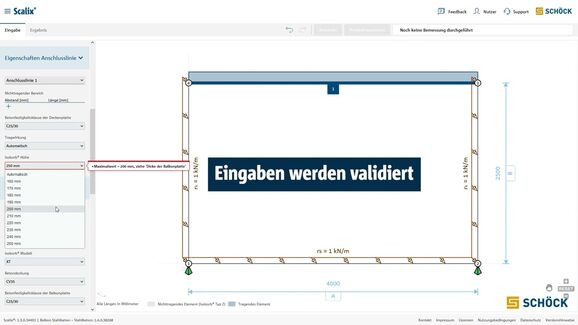 Balkone in wenigen Sekunden bemessen!