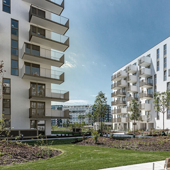 In the "Sonnwendviertel" behind Vienna's main train station, a high-end residential complex named Adele Residence was erected.