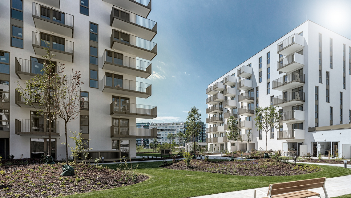 In the "Sonnwendviertel" behind Vienna's main train station, a high-end residential complex named Adele Residence was erected. In the "Sonnwendviertel" behind Vienna's main train station, a high-end residential complex named Adele Residence was erected.