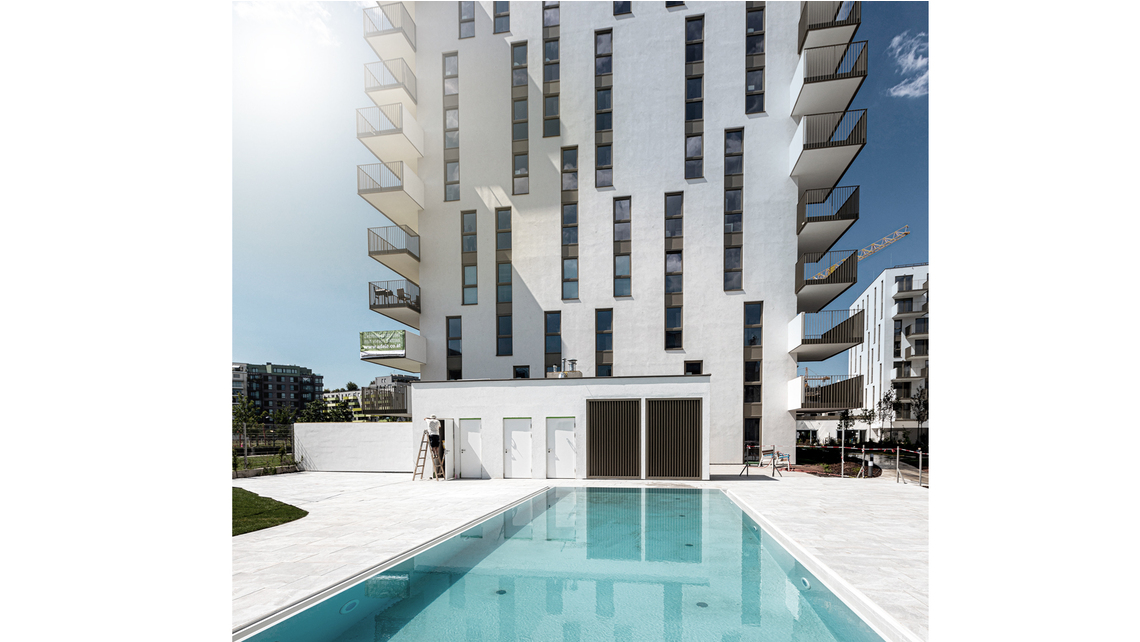 The Adele residential area enhances the "Sonnwendviertel", providing, among other things, family-friendly community and green spaces. The Adele residential area enhances the "Sonnwendviertel", providing, among other things, family-friendly community and green spaces.