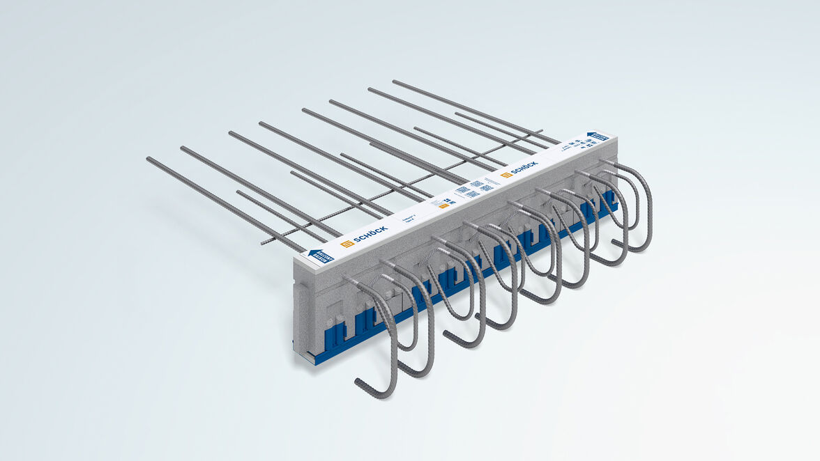 Der Schöck Isokorb T Typ KL-O für freikragende Balkone mit Höhenversatz nach oben.