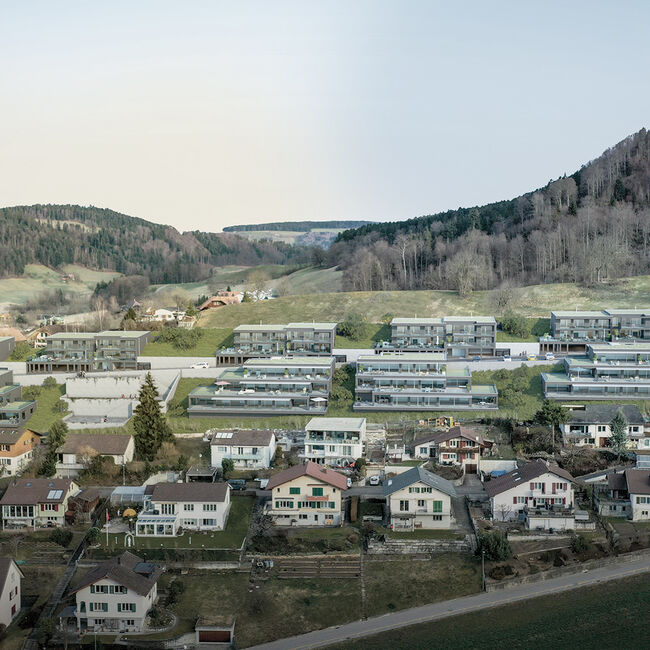 6 Doppeleinfamilienhäuser und 18 Terrassenhäuser mit Ausblick auf die Berner Alpen
