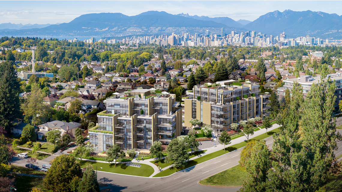 Exterior rendering, Chelsea Chelsea, Vancouver, British Columbia, thermal breaks, case history, building envelope