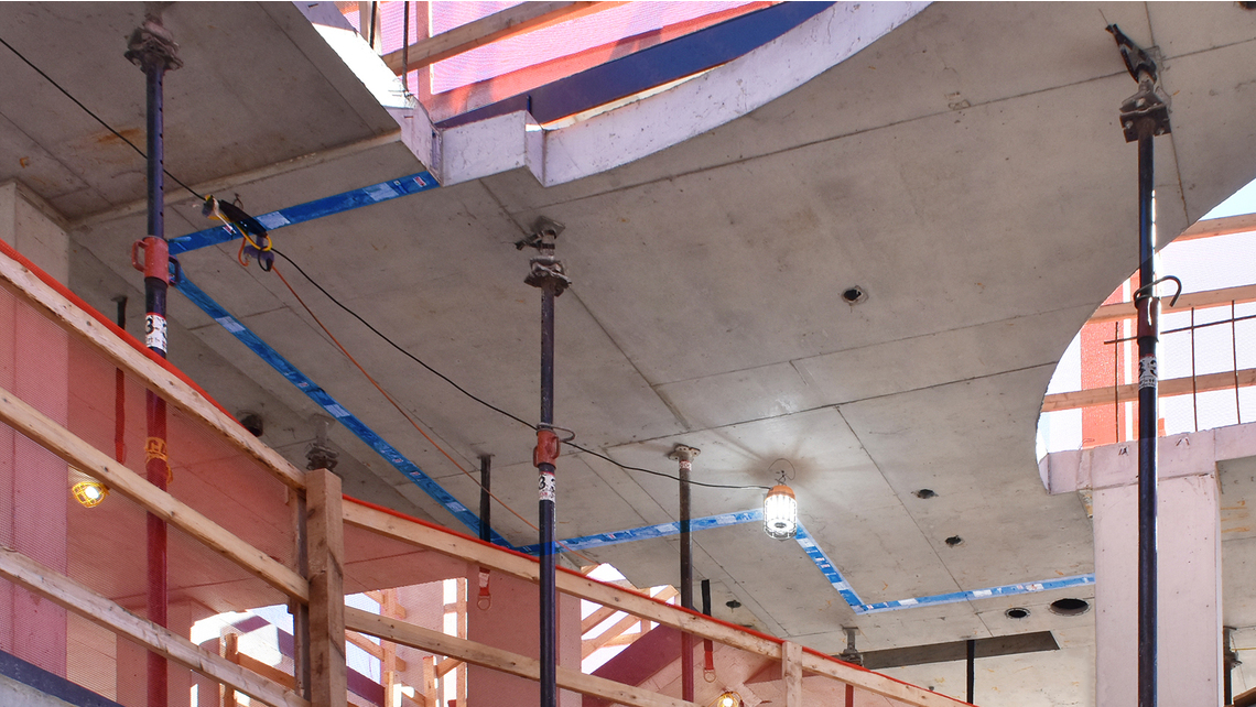 Installed structural thermal breaks at 450 Warren from underneath Installed structural thermal breaks at 450 Warren from underneath