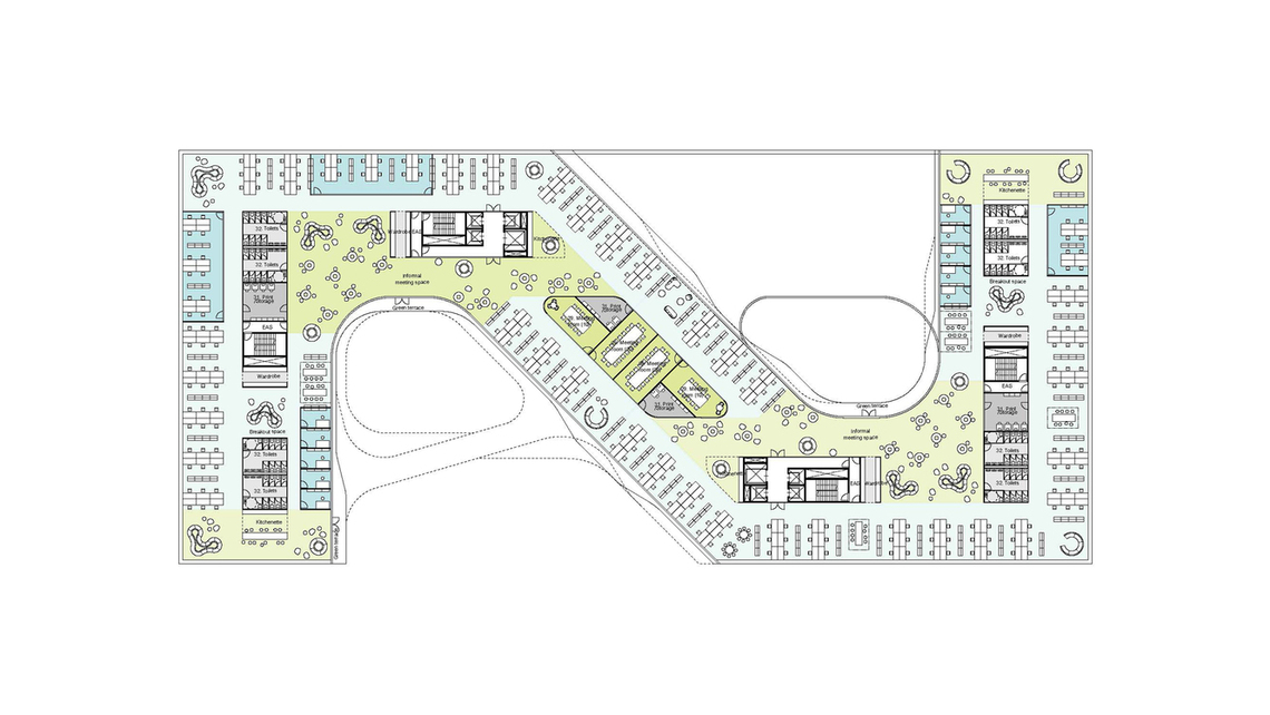 Floor plan for the office floors (2nd to 6th floors)