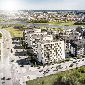 Kaunase uus linnaosa Piliamiestis asub otse jõekaldal vaatega ühele Leedu vanimale kivilinnusele.